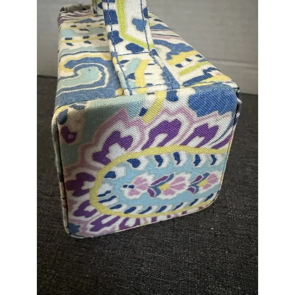 Vera Bradley Mini Travel Jewelry Case Hard Sided Paisley Floral Handle